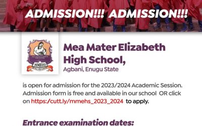 Admissions into Mea Mater Elizabeth High School